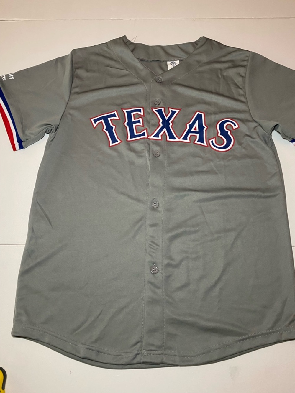 MLB Texas Rangers Joc Peterson #4 Baseball Jersey - Grey with Red & Blue Trim